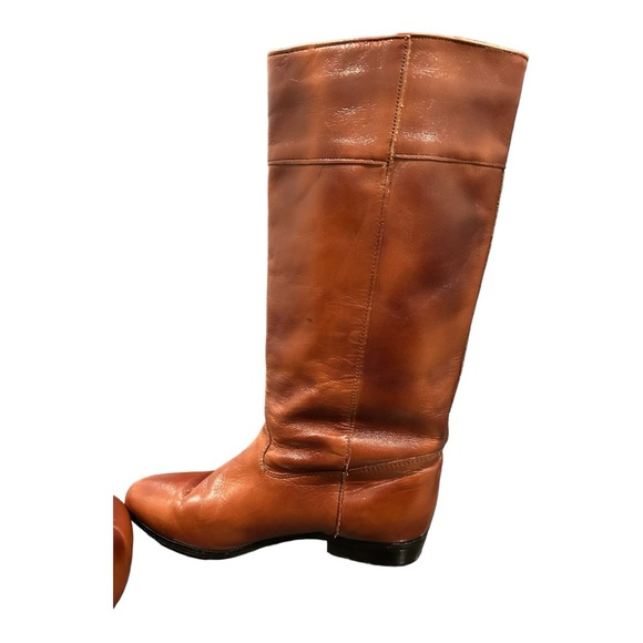 VINTAGE Riding Brown Knee High Riding Low Heel Boots Size 7 Made in USA - Picture 6 of 10
